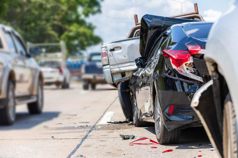 Multiple vehicles collision along the city highway