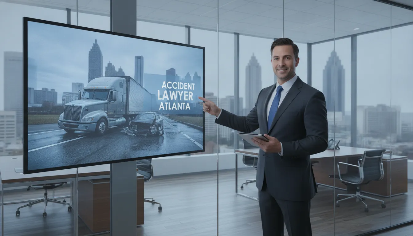 An 18 wheeler accident lawyer in Atlanta reviews a complex commercial truck crash case.