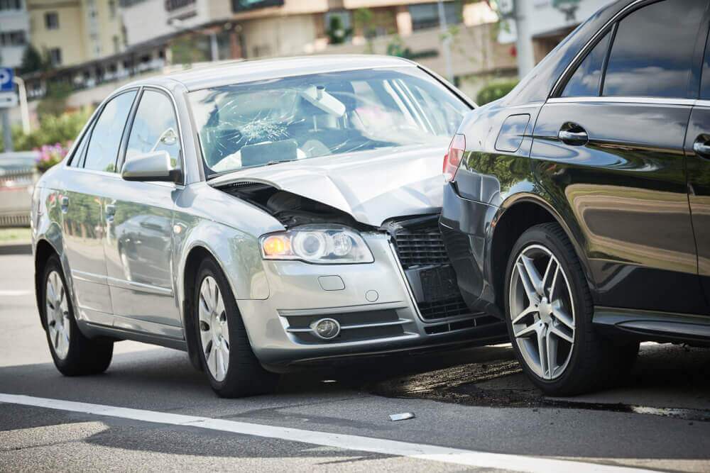 Rear-end collision in the road highway