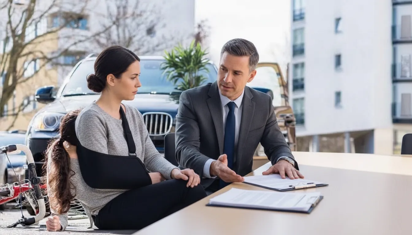 Georgia injury lawyer reviewing claim documents with a client